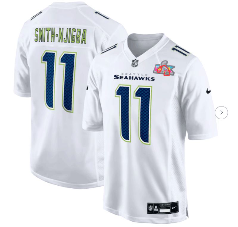 Men 2026 Seattle Seahawks #11 Smith-Njigba White Nike Limited NFL Jersey 013